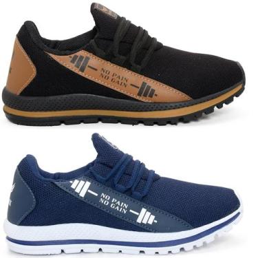 Imagem de Kit 2 pares de Tênis Esportivo Unissex Haymax Cross Corrida, Preto car