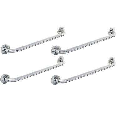 Imagem de Barra Alça De Apoio 80cm Aço Inox Kit 4 Uni Banheiro Box Varanda Escada Corrimao Segurança Idoso Gestante Criança Pcd