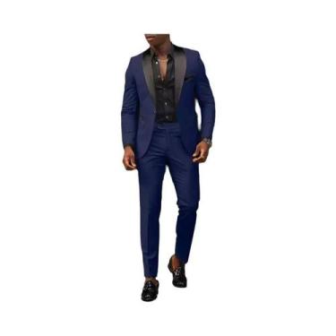 Imagem de Conjunto De Terno Slim Fit Masculino De 2 Peças Com Botão Único Para C