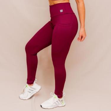 Imagem de Legging Confort Bolso Treino Corrida - Roxo Profundo - - HNR, GG, Roxo