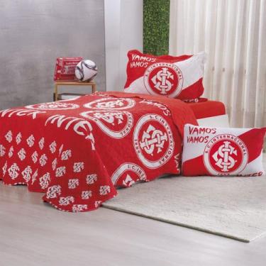 Imagem de Kit Colcha e Jogo de Cama Solteiro Times de Futebol 100% Algodão 160x2