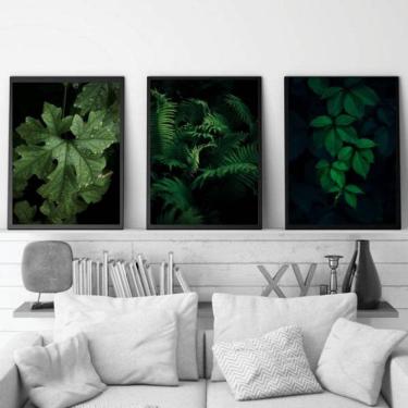 Imagem de Kit 3 Quadros Decorativos Folhagens