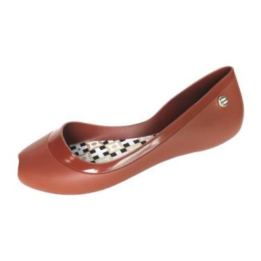 Imagem de Sandália Feminina Peep Toe Adulto 50003 - Miss-Miss Calçados, Caramelo