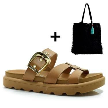 Imagem de Kit Sandália Flat Papete Vizzano com Bolsa Miss Bela Preta Papete, Beg