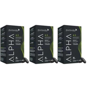 Imagem de Kit 3x Alpha Az Pura Vida Multivitamínico Premium 30 Cáps