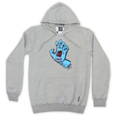 Imagem de Moletom Santa Cruz Canguru Screaming Hand Front - Cinza Mescla-Masculino