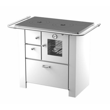 Imagem de Fogão a Lenha Branco Elevare Industrial Master com Chapa Superior em Ferro Fundido para Cozinha