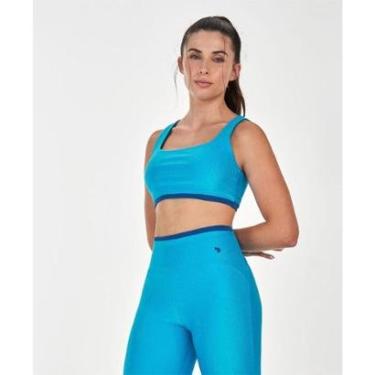 Imagem de Top Alto Giro Regata Rib Shine Azul Oceano-Feminino