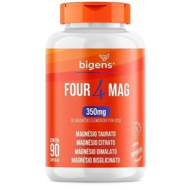 Imagem de Magnésio Four 4 Mag Blend (Taurato Citrato Dimalato Bisglicinato) 350mg 90 Caps - Bigen...