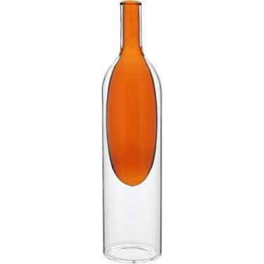 Imagem de VASO DECORATIVO ENFEITE PLANTA GARRAFA VIDRO 29x7x7cm ÂMBAR