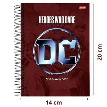 Imagem de Caderno Espiral 1/4 80 Folhas DC Comics Capa Dura - jandaia, Vinho