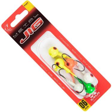 Imagem de Isca Artificial Jig Head Metal Colorido 10g 6 Unidades para Pesca de Fundo com Anzol Aç...