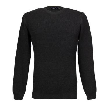 Imagem de Suéter Masculino Delkor Plus Size Texturizado Cinza Escuro, Cinza escu