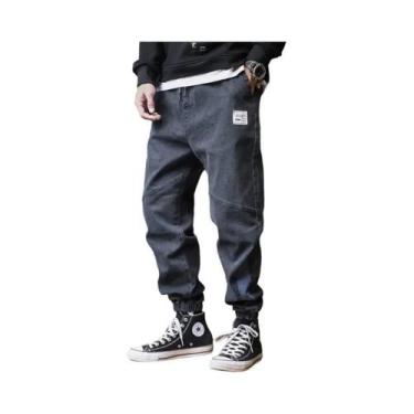 Imagem de Calças Cargo Largas plus Size Para Homens, Jeans Harem Estilo Streetwe