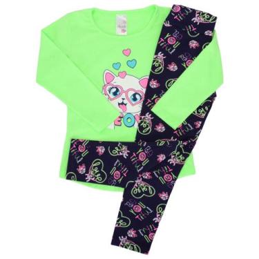 Imagem de Conjuntos Meia Estação Menina Roupa Frio Infantil - ANALÊ, Verde água 