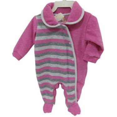Imagem de Macacão Longo Plush Bebê Menina Inverno Chuquinha Baby RN, Pink, RN  (