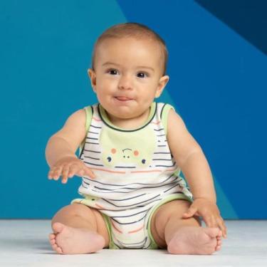 Imagem de Macaquinho Regata infantil Sapinho - Yuk's , Branco, Azul marinho, G