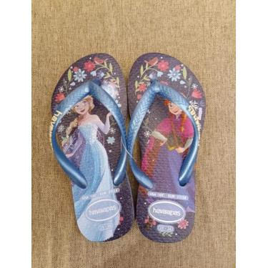 Imagem de Chinelo Havaianas Infantil Slim Princesas original, Azul, 29/30