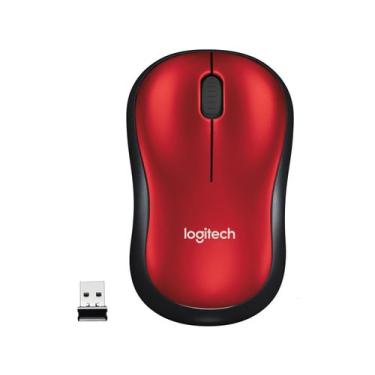 Imagem de Mouse Logitech M185 Wireless Vermelho 1000DPI, Vermelho