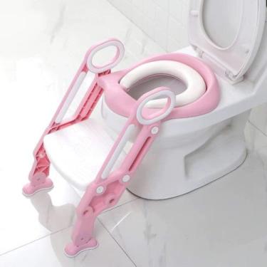 Imagem de Assento Infantil Escadinha Dobrável  Redutor de Assento para Desfralde