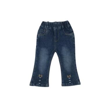 Imagem de Calça Flare Jeans Infantil Laço Menina - Kiki & Mily, 5