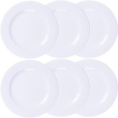 Imagem de Jogo de pratos rasos 6 peças porcelanas 27cm tramontina vibrare branco