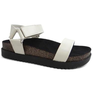 Imagem de Sandália Moleca Feminina Papete Flatform 5500.101 Branco Off, 36, Bran