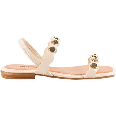 Imagem de Sandália Mississipi Rasteira Flatform Rives Metalizada Feminina, Bege,