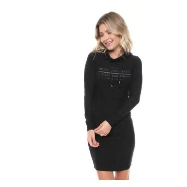 Imagem de Vestido Feminino  Cativa Curto Molecotton com Capuz, Azul marinho, M