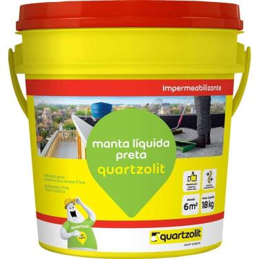 Imagem de Impermeabilizante Cimento Asfáltico Polimérico 18kg para Concreto Argamassa Alvenaria Preto Quartzolit