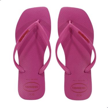 Imagem de Chinelo Feminino Havaianas Slim Square Log Pop Up-Rosa Flux