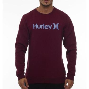 Imagem de Moletom Hurley Careca Ony&Only WT23 Masculino Vinho, G, Vermelho escur
