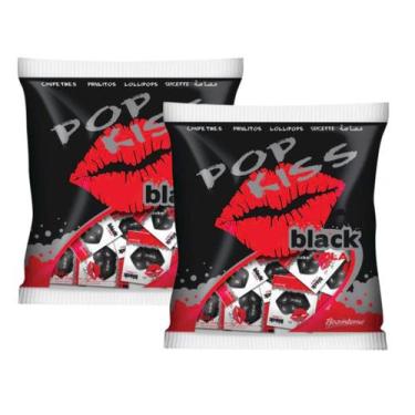Imagem de Pirulito Pop Kiss Black Cola C/ 50un 500g - 2 Pacotes - Florestal