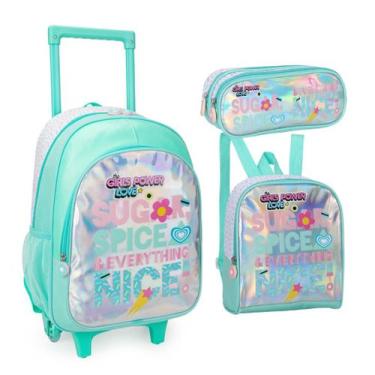 Imagem de Kit Mochila C/ Rodas Lancheira Térmica e Estojo Sugar Spice Kika IN241