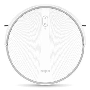 Imagem de Robô Aspirador Ropo Laser Slim Branco 7,6cm Altura Aspira e Passa Pano