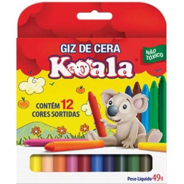 Imagem de Giz de Cera Fino 12 Cores Koala PCT.C/12 - Delta