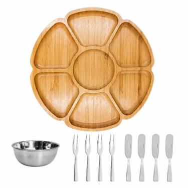 Imagem de Kit 10 Peças Petisqueira Giratória Com Bowl Garfinhos e Espátulas - Pa