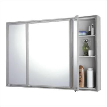Imagem de Espelheira Trio Silver Sobrepor 71cm x 48,5cm x 11,0cm Prata - Cris Me