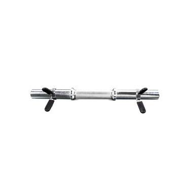 Imagem de Barra Reta 40cm Cromada com Presilha para Fortalecimento Muscular Preto Kikos