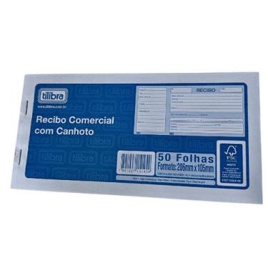 Imagem de Bloco de Recibo Comercial com Canhoto 50 Folhas 151459 Tilibra