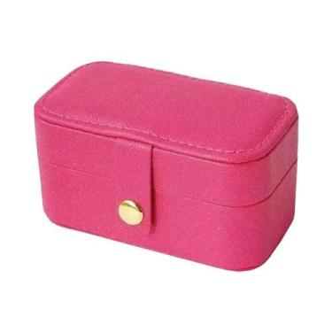 Imagem de Estojo De Joias Portátil Mini Em Couro PU Para Viagem, Armazenamento D