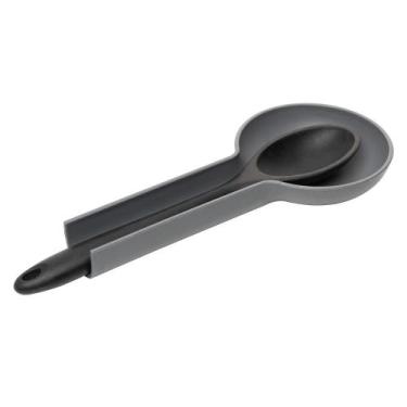 Imagem de Descanso para Talher 11cm x 24cm x 3cm Cinza PP e Bambu - Lyor