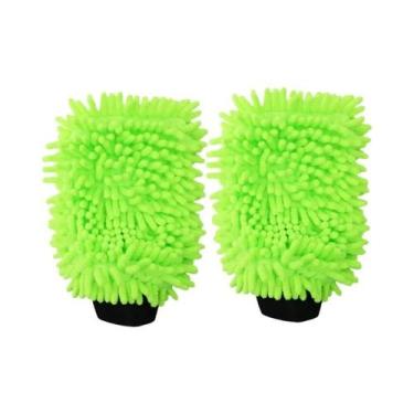 Imagem de Luvas De Esponja De Microfibra Verde Para Lavagem De Carros, Sem Risco