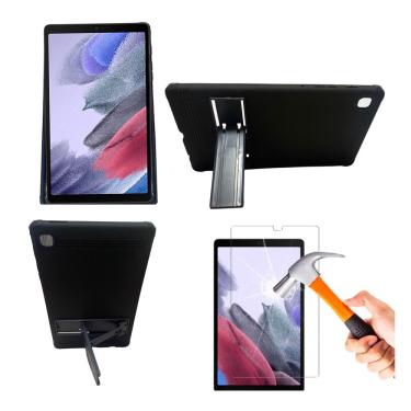 Imagem de Capa Silicone Suporte Tablet Samsung Galaxy A7 Lite 8.7 T220 T225 + Película Vidro
