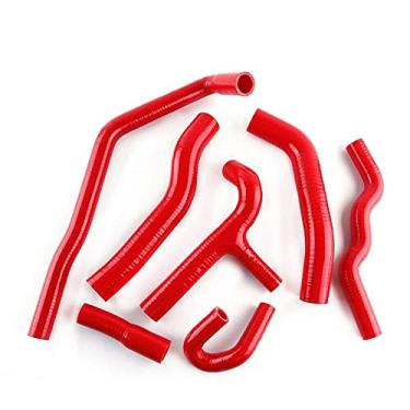 Imagem de LUXERAD Kit de mangueira de refrigeração de radiador de silicone de 3 camadas de desempenho para V W Golf GTI MK2 1,8 16V sem CA 1986-1991 (vermelho)