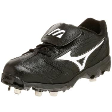Imagem de Mizuno Chuteira masculina clássica Low G4 com 9 pontas, Preto/branco, 48