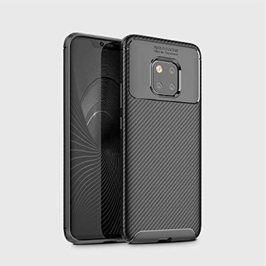 Imagem de LIYONG Capa para celular em forma de besouro textura de fibra de carbono à prova de choque capa TPU para Huawei Mate 20 Pro (preto) bolsas mangas (cor: preta)
