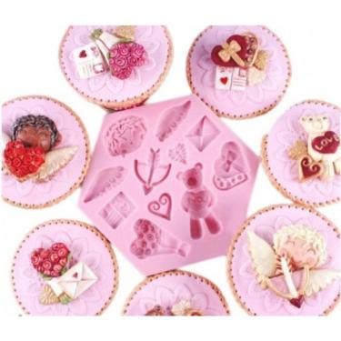 Imagem de Molde De Silicone, Dia Dos Namorados, Urso, Coração, Buquê