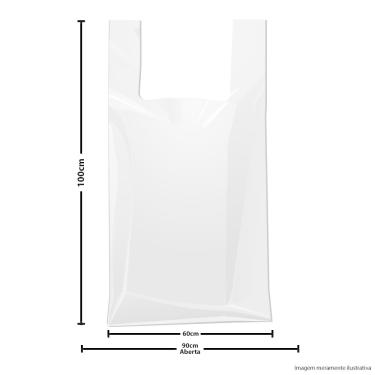 Imagem de Sacola Plástica Branca Lisa de Alta Densidade com a Largura 90 X 100cm Altura
