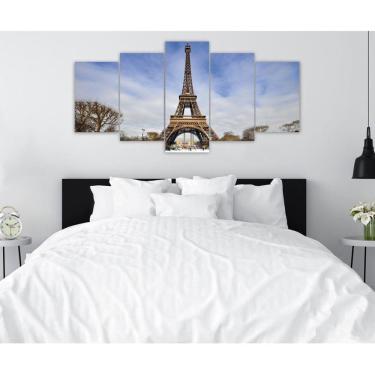 Imagem de Quadro Decorativo Sala Quarto Escritório Torre Eiffel Neve